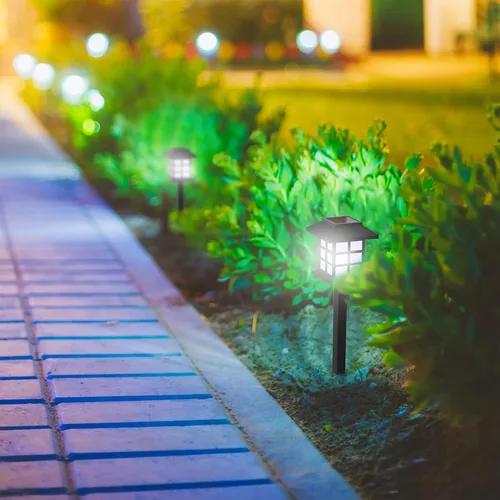 Vista 5 de Pure Garden - Juego de 6 luces solares para exteriores, iluminación exterior resistente a la intemperie para caminos, paisajismo y entrada