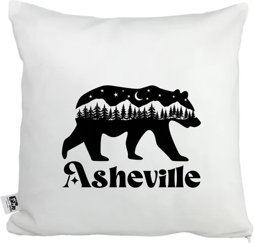 Vista 8 de Moonlight Makers, AVL, Asheville North Carolina, Decorative Pillow Case, 100% Cotton Canvas Pillowcase, Farmhouse Decor, Gift for Home, Funny Design