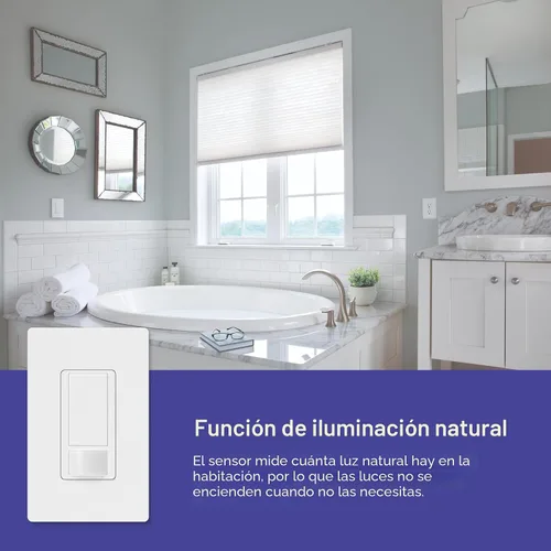 Vista 7 de Lutron Maestro Interruptor de luz con sensor de movimiento para interiores para baño, garaje, lavandería, cualquier bombilla, sensor de ocupación