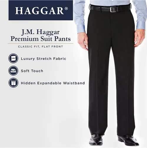 Vista 3 de Haggar J.M. Premium Stretch Traje pantalón parte delantera plana