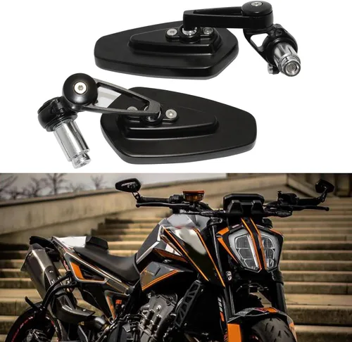 Vista 6 de Espejos retrovisores negros de aluminio CNC para extremos de manillar de motocicleta Compatible con GROM MSX125 CB500F Kawasaki Z125 pro Z650 Z750