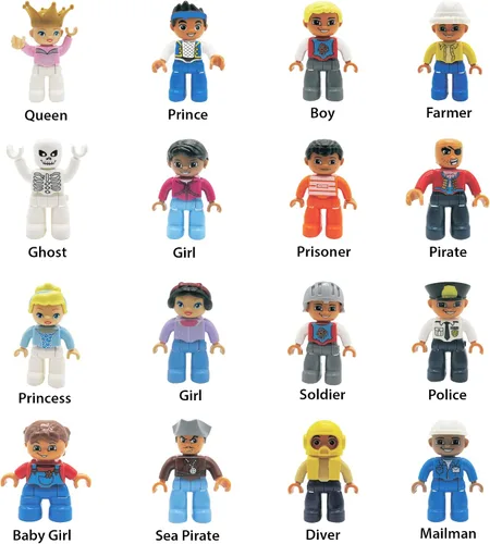 Vista 6 de Kids Toys Figuras de personas para niños, juguetes preescolares, bloques de construcción para niños, compatible con las principales marcas