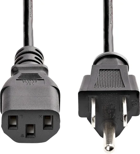 Vista 4 de StarTech Cable de alimentación resistente de 3 pies, NEMA 5-15P a C13, 15A 125V, 14AWG cable de alimentación de CA de repuesto para computadora