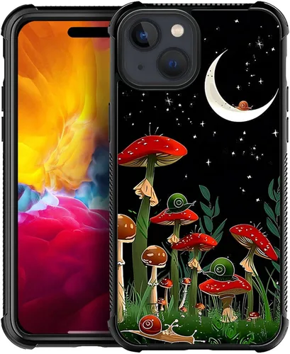 Vista 25 de ZHEGAILIAN Funda compatible con iPhone 15, fundas de caballo de baile de cristal de colores, parte trasera de vidrio templado+funda protectora