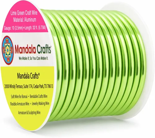 Vista 269 de Mandala Crafts - Alambre de aluminio anodizado de calibre 22 para hacer joyas - 137.2 m de alambre flexible surtido y coloreado - Doble para bonsái