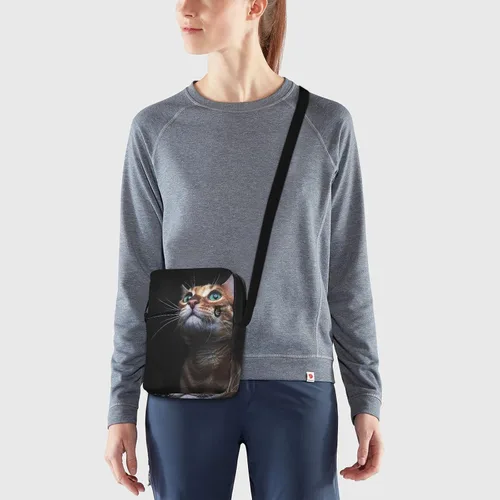 Vista 8 de Bengal - Bolso bandolera con diseño de gato para mujeres y hombres, bandolera cruzada, bolsa de hombro pequeña con correa ajustable para viajes al