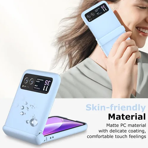 Vista 6 de Funda para Motorola Razr 2023 y protector de cámara trasera, funda delgada para teléfono con protector de bisagra, resistente a los arañazos, funda