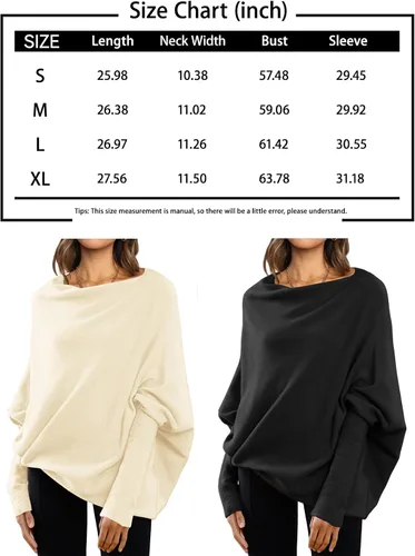 Vista 5 de LILLUSORY Suéteres holgados de manga larga tipo túnica con cuello barco para mujer, para otoño 2023