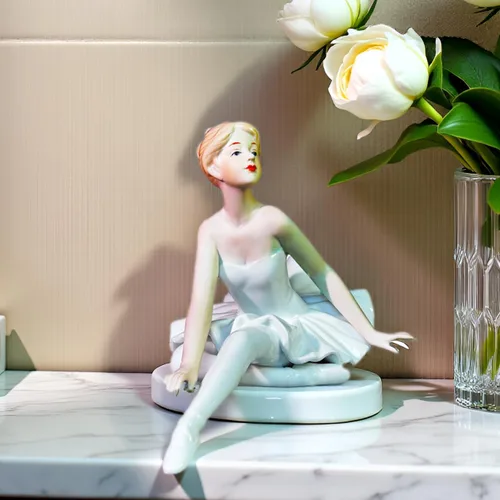 Vista 2 de MTME - Figuras de porcelana para ballet, estatua esculpida, artesanía, artículos de arte, escultura, decoración del hogar