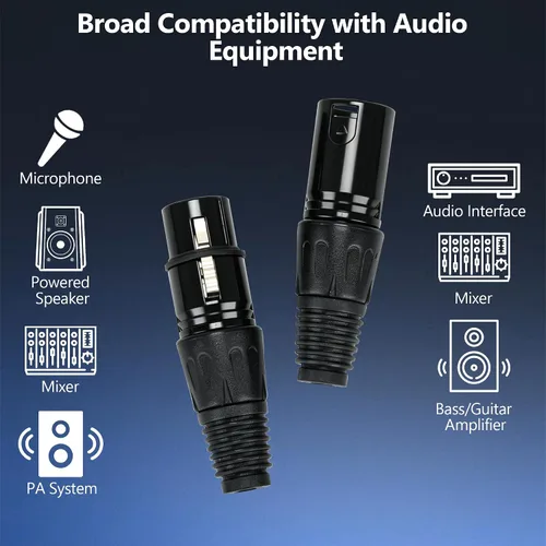 Vista 3 de Conector de cable XLR de 3 pines 10 pares macho y hembra Conector de cable Conector de cable de micrófono de audio