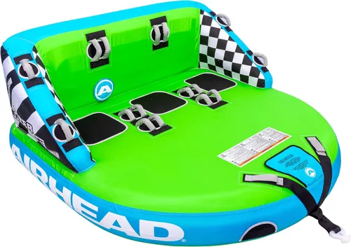 Vista 8 de Airhead Mable Towable Tube for Boating, 1-4 Rider Inflatable Boat Tube for Water Tubing, Heavy Duty Full Nylon Cover, EVA Foam Pads, Dual Tow Point