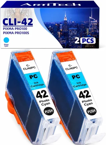Vista 7 de CLI-42 Pixma Pro-100 - Cartucho de tinta de repuesto para Canon CLI42 GY CLI-42 LGY compatible con impresoras Pixma Pro-100 Pro-100s, paquete de 4