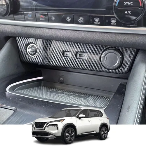 Vista 10 de Accesorios interiores personalizados para Nissan Rogue 2021 2022 2023, cubierta de salida de aire acondicionado ABS, cubierta de marco, cubierta