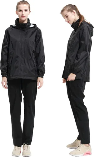 Vista 7 de Diamond Candy - Chaqueta de lluvia con capucha para mujer, ligera, impermeable, informal, para exteriores