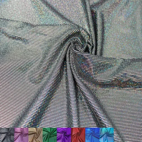 Vista 7 de The Yard - Tela de discoteca con holograma iridiscente de poliéster y elastano de 60 pulgadas de ancho, para decoración del hogar, accesorios Fucsia
