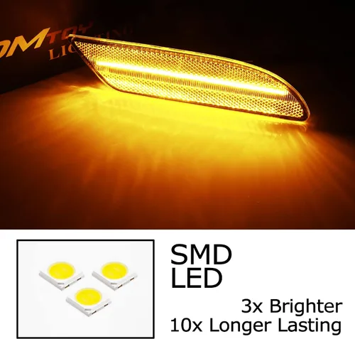 Vista 2 de iJDMTOY Lente transparente/blanca ámbar tira de luz LED frontal lateral compatible con Mercedes W221 Pre-LC S320 S350 S400 S500 S550 S550 S600