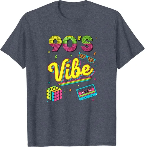 Vista 102 de 90s Nostalgia Retro Apparel - 90'S Vibe Retro T-Shirt Negro