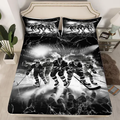 Vista 16 de Erosebridal Sábana bajera ajustable de béisbol tamaño individual, juego de cama de juegos deportivos para niños, niñas, adolescentes y adultos