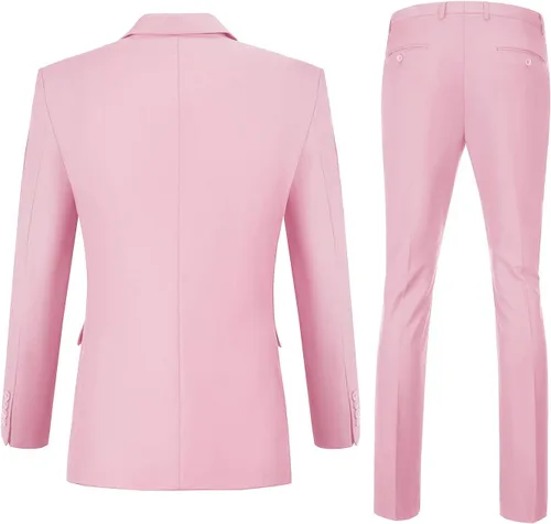 Vista 2 de Traje de 2 piezas para hombre de boda, esmoquin, chaqueta de baile de graduación, trajes ajustados de dos botones, vestido de boda, chaqueta