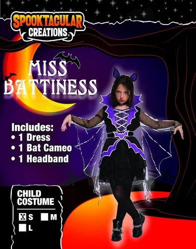 Vista 2 de Spooktacular Creations Disfraz de Miss Batiness para niña para fiesta de disfraces de Halloween fiestas temáticas cosplay juego diario