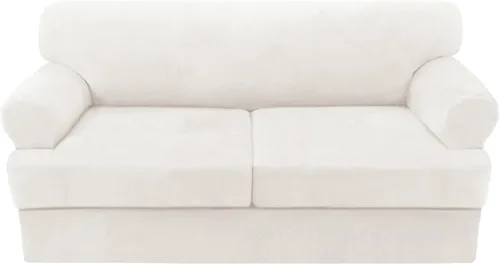 Vista 43 de H.VERSAILTEX Funda para sofá de 2 piezas, fundas para sillón con cojines en forma de T, funda para sofá de terciopelo grueso, protector de muebles