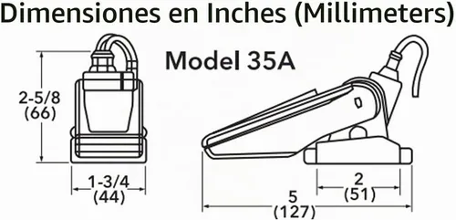 Vista 3 de Rule Interruptor Marino Rule-A-Matic de 35A - Interruptor Automático de Bomba de Sentina de 12V - Libre de Mercurio, Duradero, Confiable y Fácil