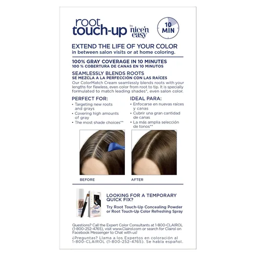 Vista 144 de Clairol Root Touch-Up de Nice'n Easy Tinte Permanente para el Cabello, 10 Rubio Extra Claro, Paquete de 1 Clairol Root Touch Up - Tinte permanente