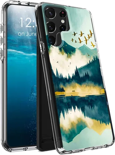 Vista 23 de Funda para Samsung Galaxy S23 Ultra Galaxy S23 Ultra Clear Case Dual Layer Transparente Soft TPU Hard PC Funda a prueba de golpes