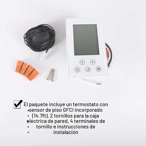 Vista 4 de Termostato programable para calefacción radiante bajo el suelo de la casa, controlador de alfombra térmica para el hogar, auto-adaptación AC