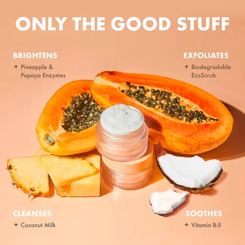 Vista 4 de Kopari California Glow Enzyme Exfoliante facial, exfoliante facial aclarante e iluminador de la piel, apoya el antienvejecimiento, aceite de coco