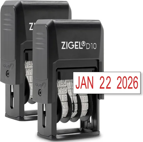 Vista 10 de ZIGEL D10 Office Date Stamp - Sello de fecha autoentintado - Negro