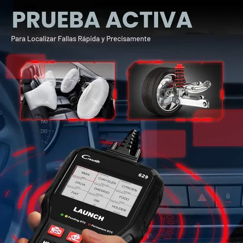 Vista 2 de Launch CR629 OBD2 escáner lector de código 2026 nueva herramienta de Negro