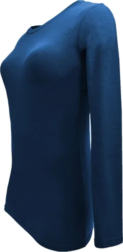 Vista 64 de Natural Uniforms Camiseta Under Scrub para mujer, cuello redondo, manga larga, paquete de 3, paquete múltiple de 3