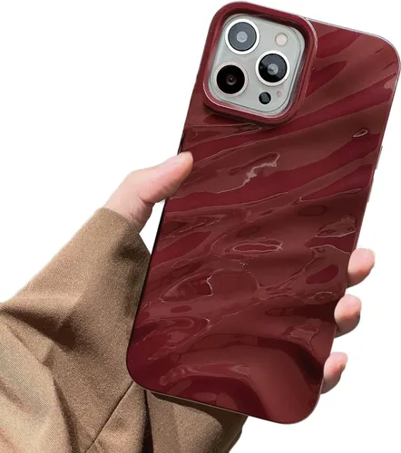 Vista 8 de Funda de teléfono con patrón de ondas de agua compatible con iPhone 14 Plus/15 Plus, bonita funda de lujo con forma de onda para mujeres y hombres