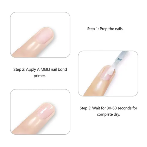 Vista 4 de AIMEILI Base y esmalte de uñas de gel para preparación de uñas, capa superior y base que no se limpia