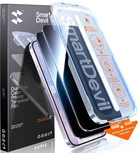 Vista 14 de SMARTDEVIL Paquete de 2 protectores de pantalla de privacidad para iPhone Air, vidrio templado 9H antiespía de 28°, resistente a impactos