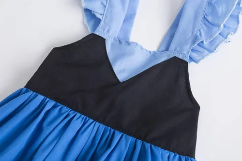 Vista 7 de Ruikajia Disfraz de Sirenita Ariel Cosplay Azul para Niñas