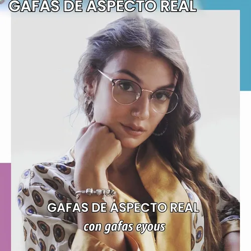 Vista 3 de Cyxus Blue Light Glasses for Men and Women, Retro Round Metal Frame 8092 rosado (03-Pink-8092T66US)