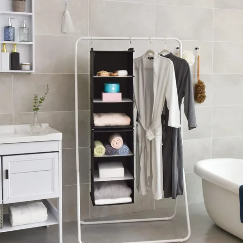 Vista 5 de GRANNY SAYS Organizador Colgante de 6 Estantes para Closet, Separable en 2 Paquetes de 3 Estantes Colgantes, Organizador Colgante para Dormitorio, 6