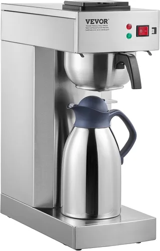 Vista 9 de VEVOR Cafetera de goteo comercial de 12 tazas, cafetera con jarra térmica para mantener el calor o el frío, cafetera de acero inoxidable