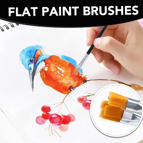 Vista 3 de AROIC Pinceles de Pintura Pequeños al Por Mayor, 110 Piezas de Pinceles de Pelo de Nailon Negro con Juego de Pinceles de Pintura Acrílica de Punta
