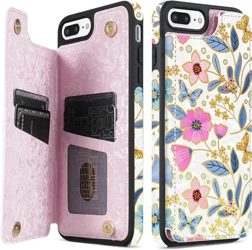 Vista 33 de NNH Funda tipo cartera compatible con iPhone Xs Max con bloqueo RFID, ranuras para tarjetas, folio de piel sintética, función atril, doble cierre