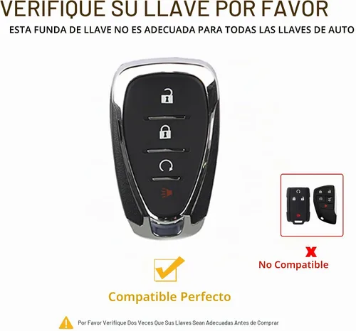 Vista 2 de FT FUNTOR - Funda para llavero Chevy con 4 botones Dorado/blanco