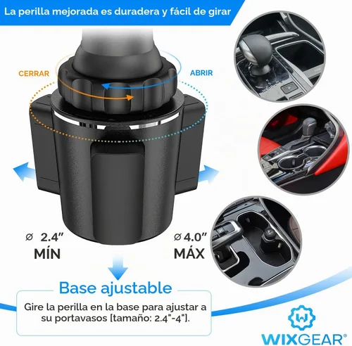 Vista 6 de Soporte magnético para teléfono - Soporte universal para automóvil con base ajustable y brazo extensible, compatible con todos los teléfonos