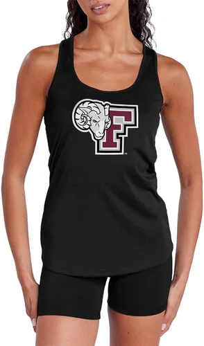 Vista 309 de Camiseta deportiva sin mangas oficial de NCAA Collegiate para mujer, con espalda cruzada, colección con logotipo primario