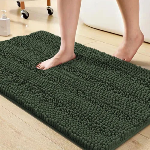 Vista 139 de Turquoize Alfombra de baño de chenilla de lujo para baño, extra absorbente, alfombra de ducha de microfibra antideslizante para baño, alfombra Aqua