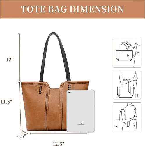 Vista 5 de Montana West Bolsa de mano para mujer, bolsa de mano con asa superior, bolsa de hombro de gran