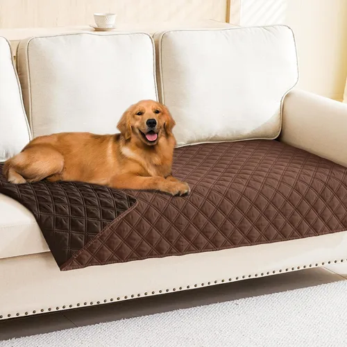 Vista 160 de Smiry Funda Impermeable para Cama de Perro Manta para Mascotas, Manta Suave y Lavable para Perros para Muebles Cama Sofá Sofá Reversible, a Cuadros