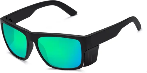 Vista 19 de Lentes de sol de seguridad para hombre, negro mate, lentes de sol de seguridad polarizados, cumplen con las normas ANSI Z87+, protección UV