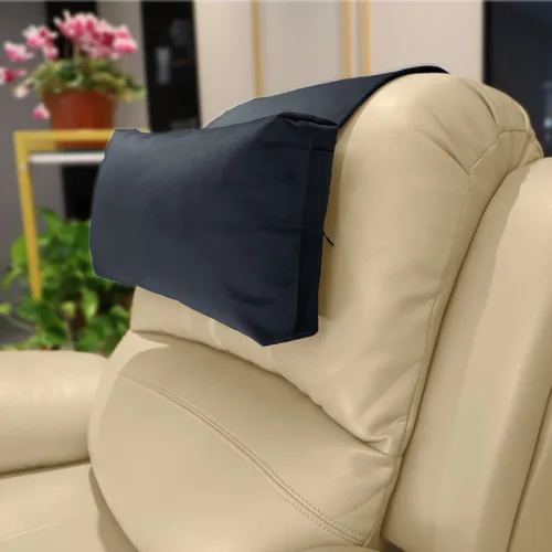 Vista 22 de Almohada antideslizante para la cabeza para reclinables - Cojín de apoyo para el cuello con cubierta de terciopelo para alivio del dolor en el Beige